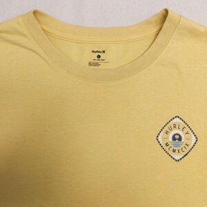 Hurley MCMXCIX Crew Neck Short Sleeve Graphic T Shirt Mens Size Large L Yellow